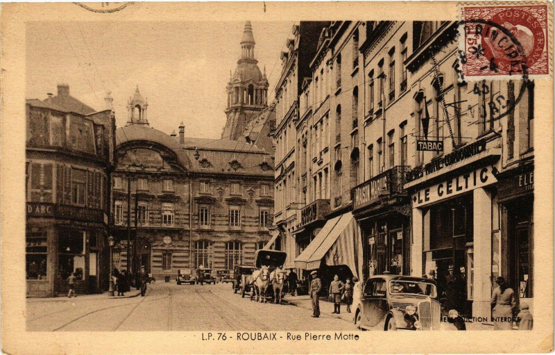 Carte postale ancienne Roubaix - Rue Pierre Motte à Roubaix