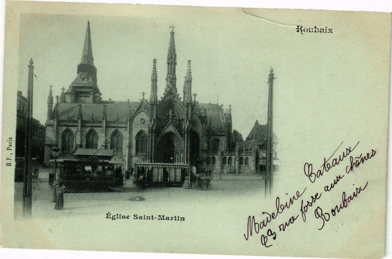 Carte postale ancienne Roubaix - Eglise Saint-Martin à Roubaix