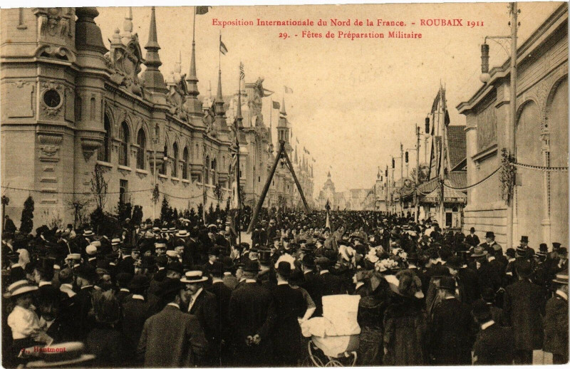 Carte postale ancienne Roubaix 1911 - Fetes de Preparation Militaire - Expo Inter.... à Roubaix