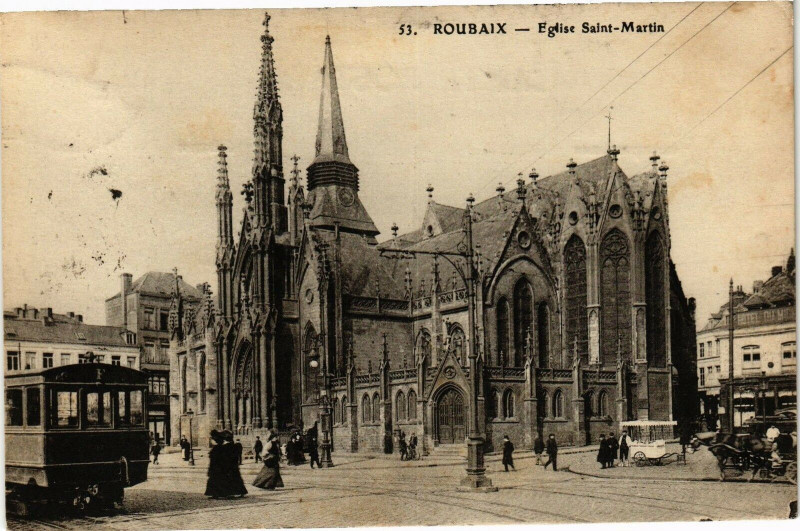 Carte postale ancienne Roubaix - Eglise Saint-Martin à Roubaix