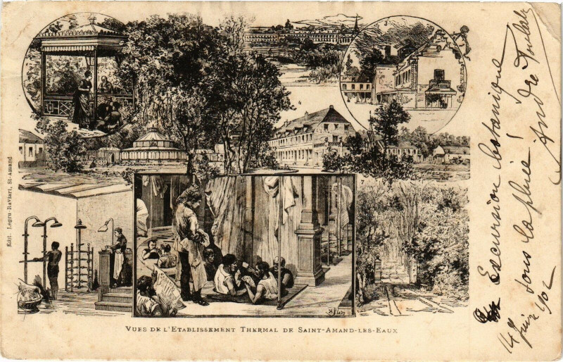Carte postale ancienne Vurs de l'Etabl. Thermal de Saint-Amand-les-Eaux à Saint-Amand-les-Eaux