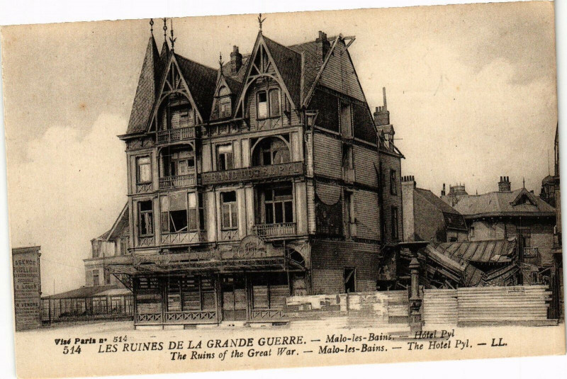 Carte postale ancienne Malo-les-Bains - Hotel pyl