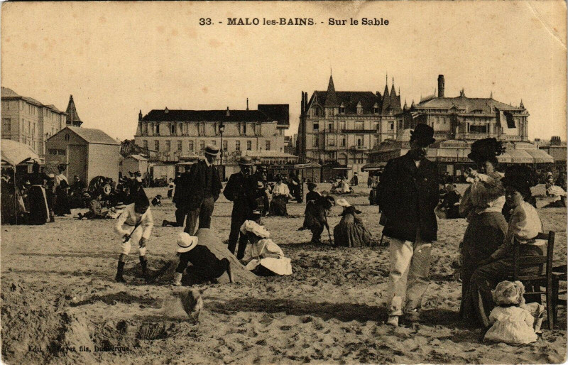 Carte postale ancienne Malo-les-Bains - Sur le sable