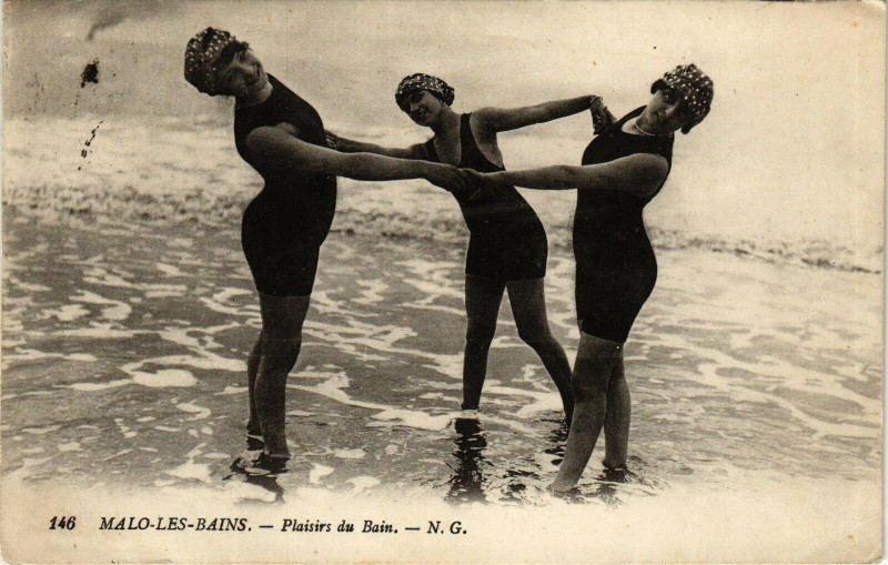Carte postale ancienne Malo-les-Bains - Plaisirs du bain