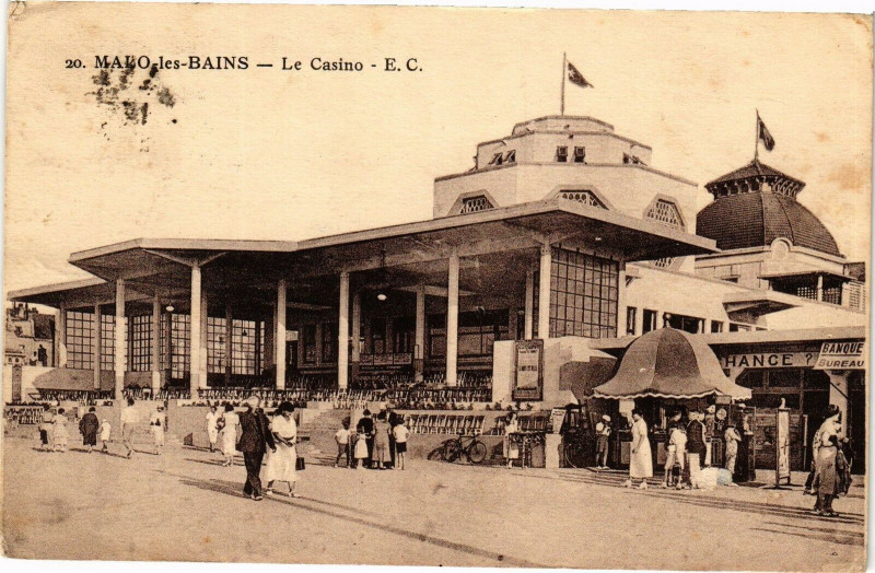 Carte postale ancienne Malo-les-Bains - Le casino