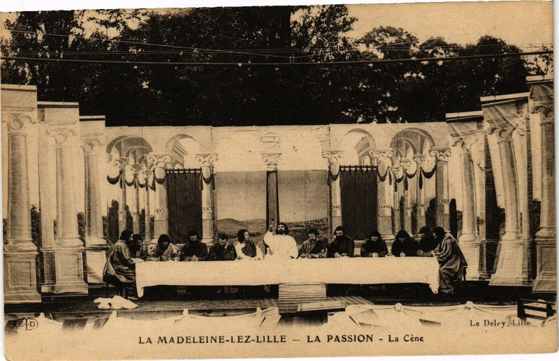 Carte postale ancienne La Madeleine-lez-Lille - La passion - La cene à La Madeleine