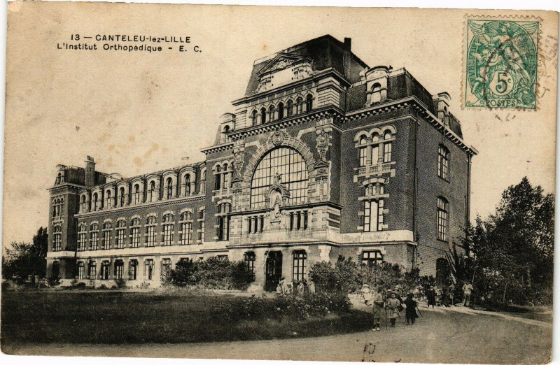 Carte postale ancienne Canteleu-lez-Lille - l'institut Othopedique à Lille