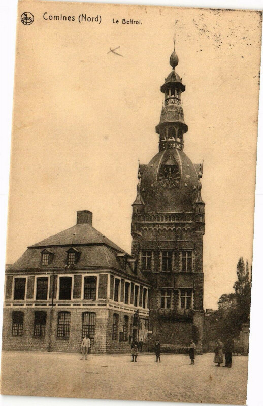 Carte postale ancienne Comines - Le Beffroi à Comines
