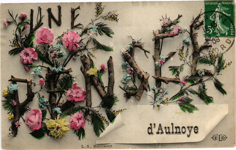 Carte postale ancienne Une Pensée - d'Aulnoye