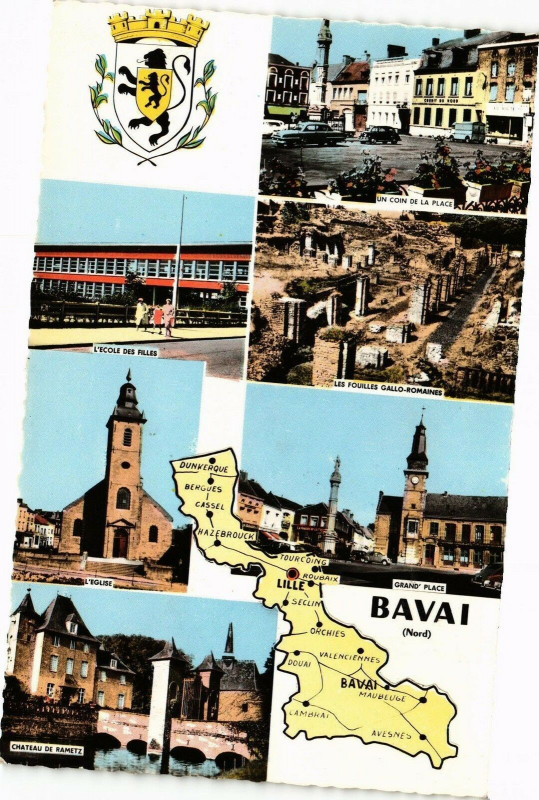 Carte postale ancienne Bavai - Un coin de la Place -