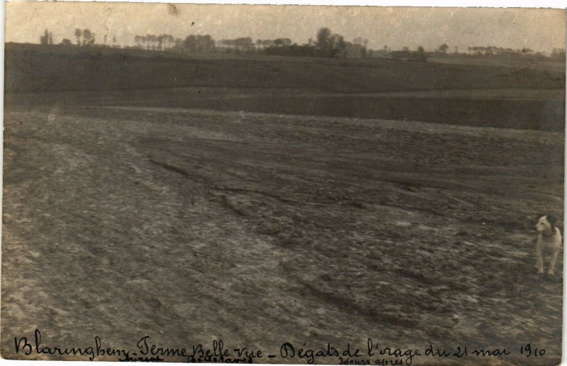 Carte postale ancienne Blarunghem Terme Belle Vue - Degats de à Hem