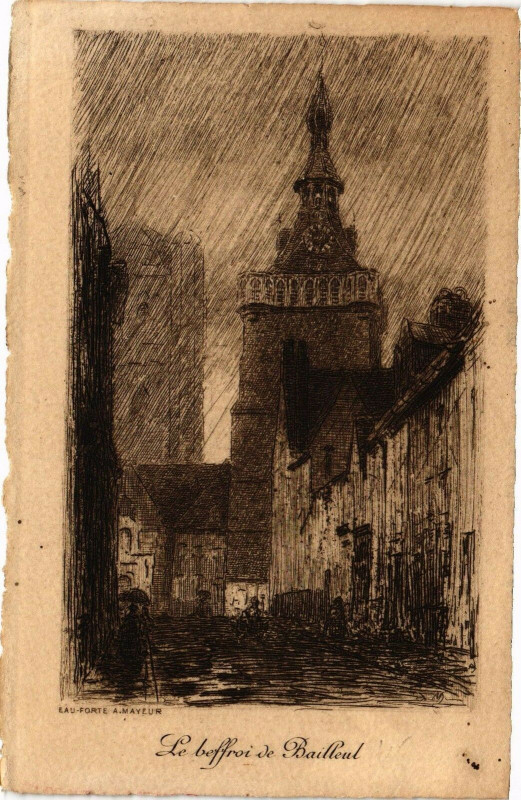Carte postale ancienne Le beffroi de Bailleul à Bailleul