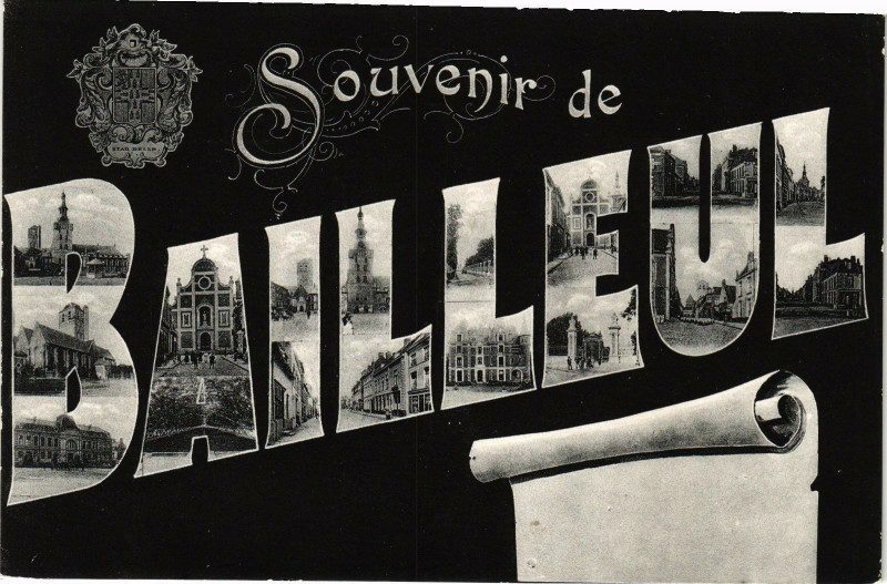 Carte postale ancienne Souvenir de Bailleul à Bailleul