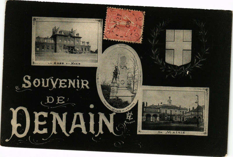 Carte postale ancienne Souvenir de Denain à Denain