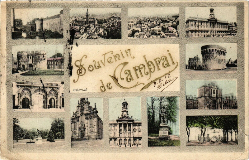 Carte postale ancienne Souvenir de Cambrai à Cambrai