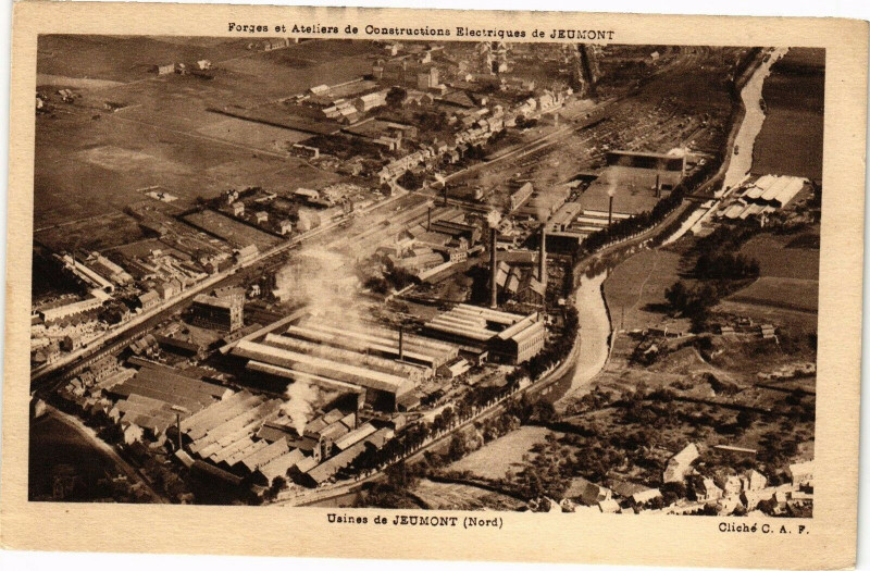 Carte postale ancienne Forges et Ataliere de Constructions Electriques de Jeumont à Jeumont