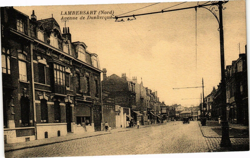 Carte postale ancienne Lambersart - Avenue de Dunkerque à Lambersart