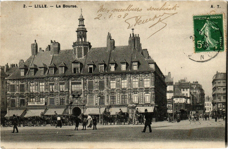Carte postale ancienne Lille - La Bourse à Lille