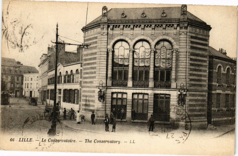 Carte postale ancienne Lille - La Conservatoire - The Conservatory à Lille