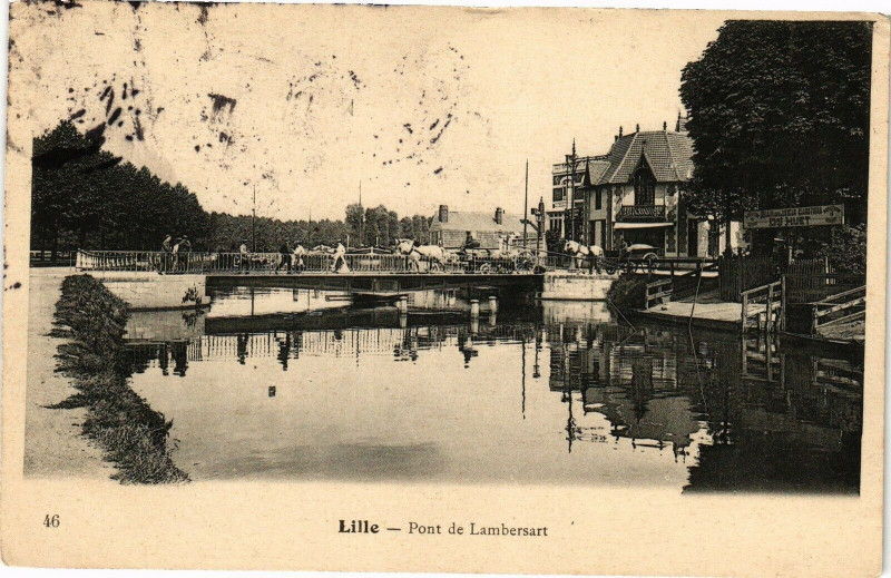 Carte postale ancienne Lille - Pont de Lambersart à Lille