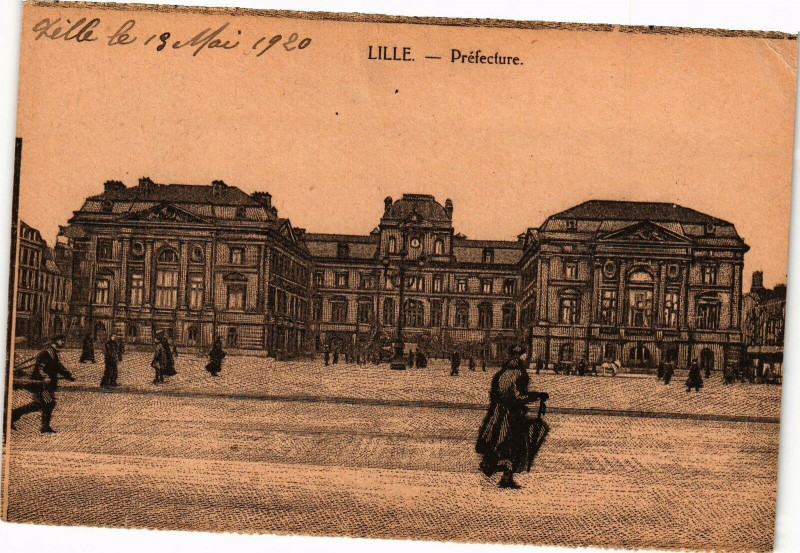 Carte postale ancienne Lille - Prefecture (19 Mai 1920) à Lille