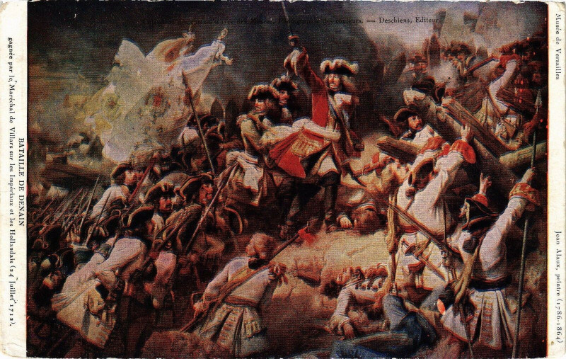 Carte postale ancienne Bataille de Denain Gagnée par le marechael de villars sur les à Denain