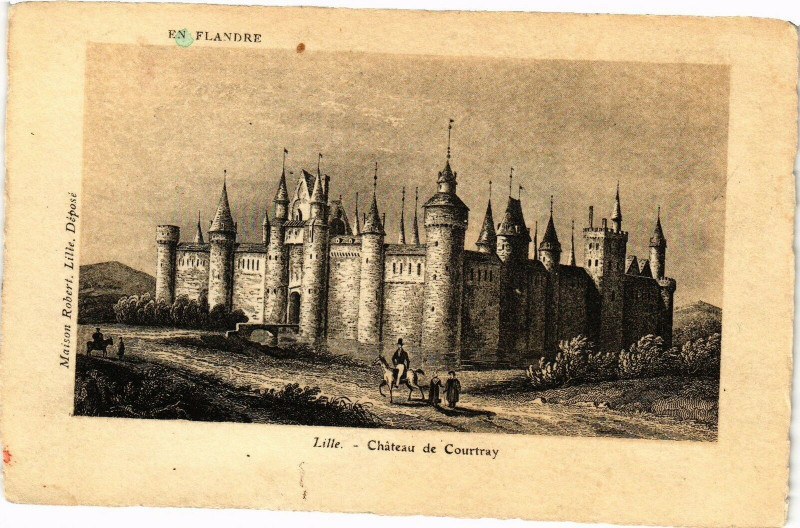 Carte postale ancienne En Flandre - Lille - Chateau de Courtray à Lille