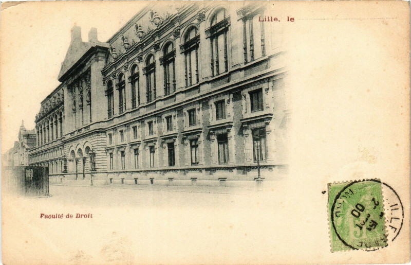 Carte postale ancienne Lille le - Faculte de Droit à Lille
