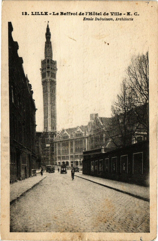 Carte postale ancienne Lille - Le Beffroi de l'Hotel de Ville à Lille