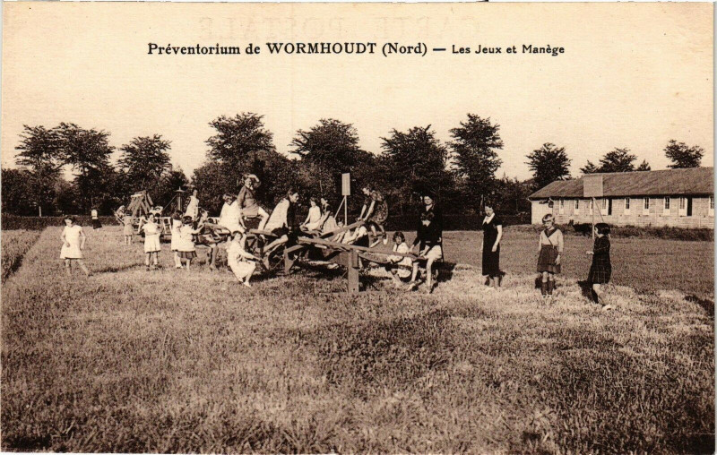 Carte postale ancienne Preventorium de Wormhoudt - Les Jeux et Manege