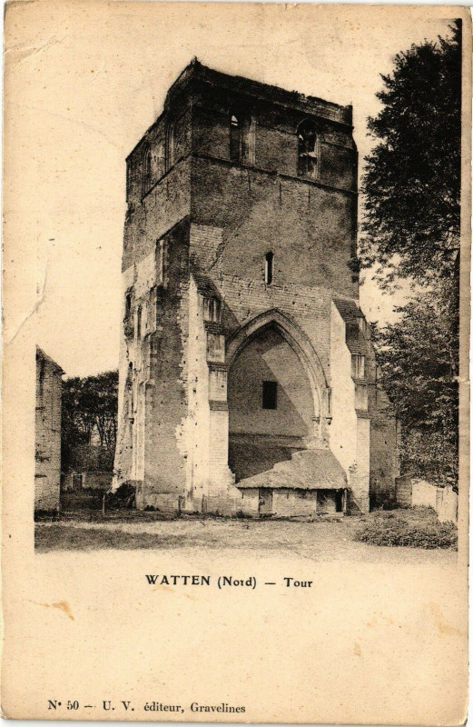 Carte postale ancienne Watten - Tour à Watten