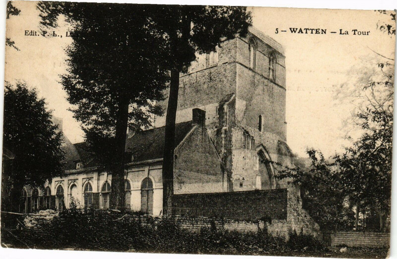 Carte postale ancienne Watten - La Tour à Watten