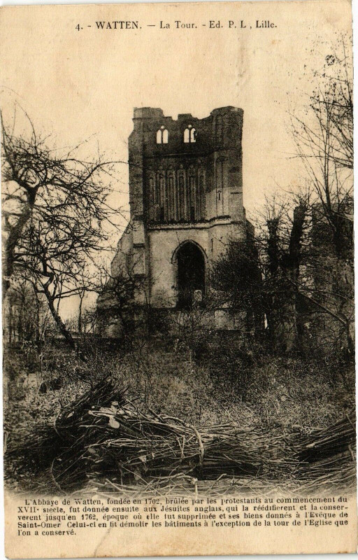 Carte postale ancienne Watten - La Tour à Watten
