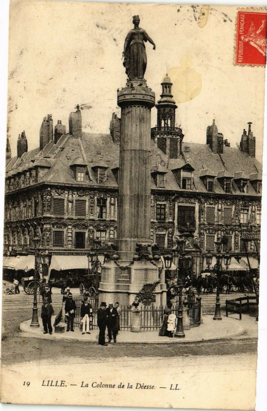 Carte postale ancienne Lille - La Colonne de la Dieste à Lille