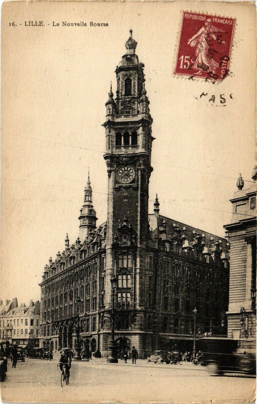 Carte postale ancienne Lille - La Nouvelle Bourse à Lille