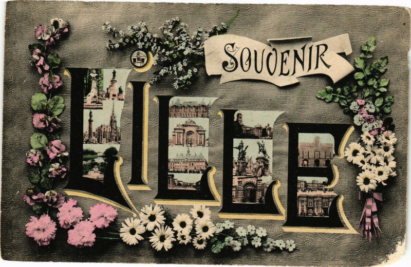 Carte postale ancienne Lille - Souvenir à Lille
