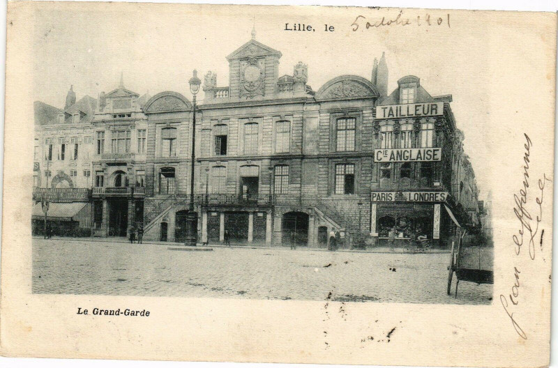 Carte postale ancienne Lille le 5 octobre 1901 - Le Grande - Gare à Lille