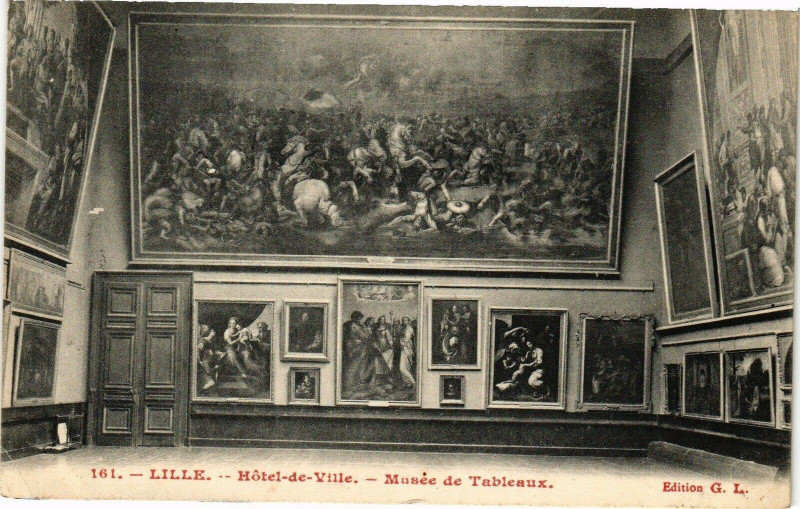 Carte postale ancienne Lille - Hotel-de-Ville - Musese de Tableaux à Lille