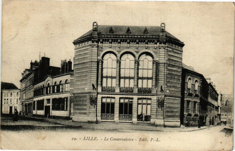 Carte postale ancienne Lille - Le Conservatoire à Lille