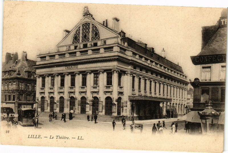 Carte postale ancienne Lille - Le Theatre à Lille