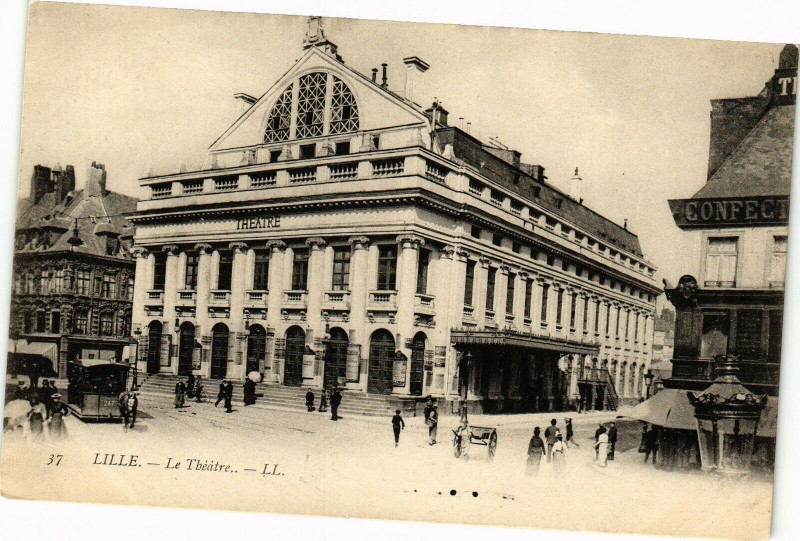 Carte postale ancienne Lille - Le Theatre à Lille