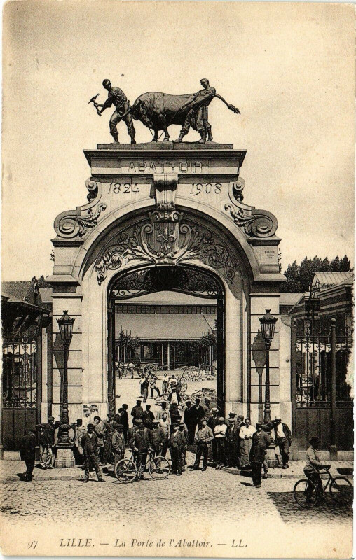 Carte postale ancienne Lille - La Porte de l'Abattoir à Lille