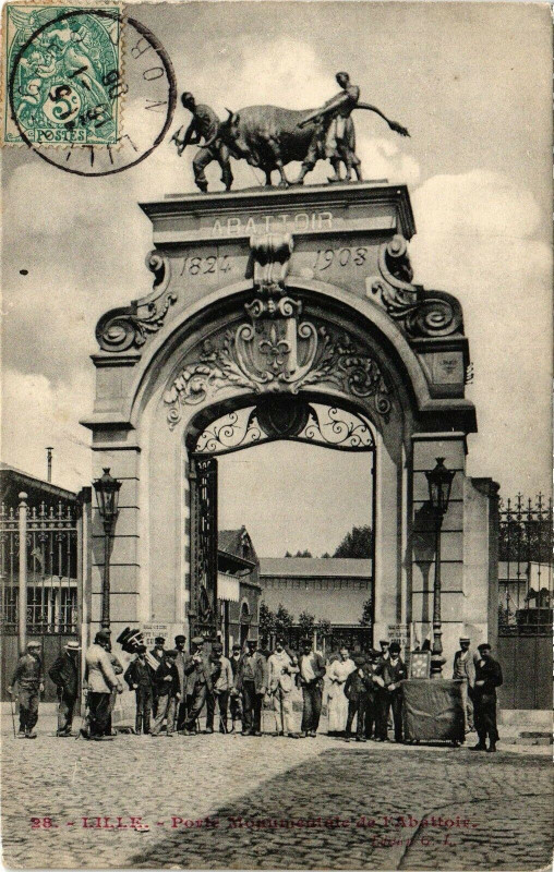 Carte postale ancienne Lille - La Porte de l'Abattoir à Lille