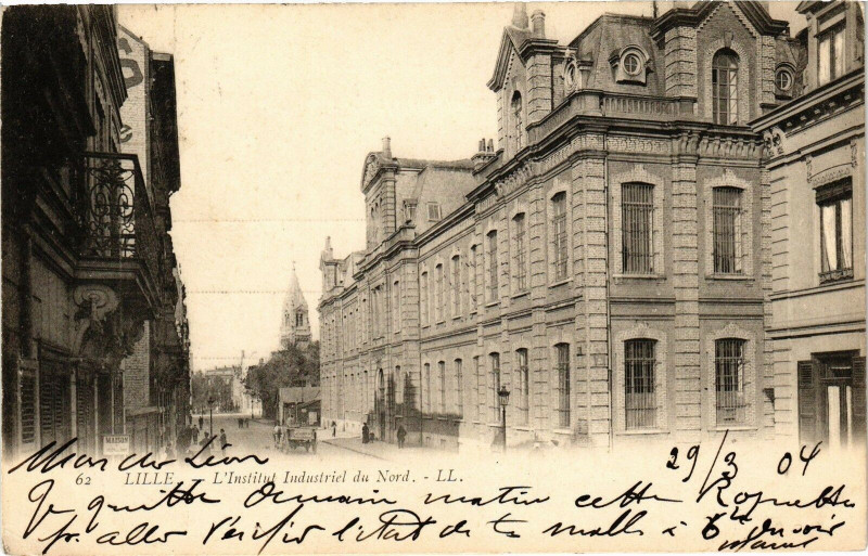 Carte postale ancienne Lille - L'Institut Industrial du Nord à Lille