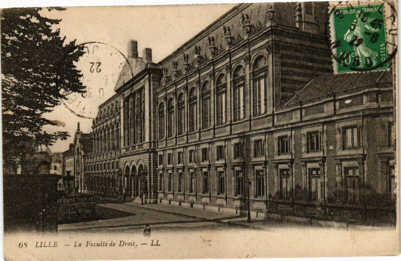 Carte postale ancienne Lille - La Faculte de Droit à Lille