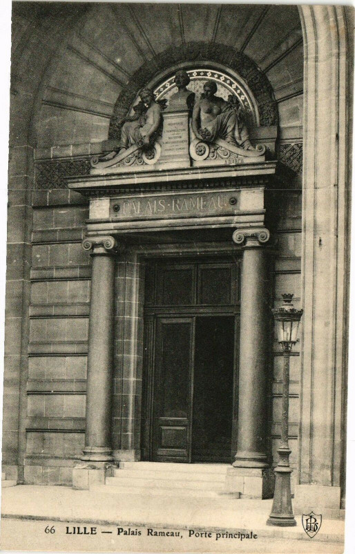 Carte postale ancienne Lille - Palais Rameau Porte principale à Lille