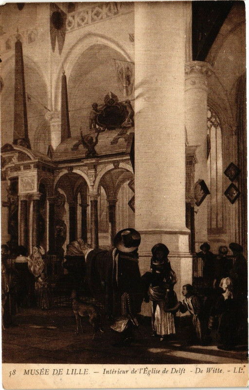 Carte postale ancienne Musée de Lille - Interieur de l'Eglise de Delft - de Wilte à Lille