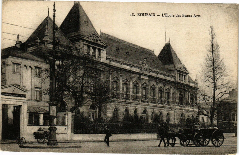 Carte postale ancienne Roubaix - L'Ecole des Beaux-Arts à Roubaix