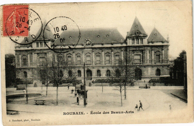 Carte postale ancienne Roubaix - Ecole des Beaux-Arts à Roubaix