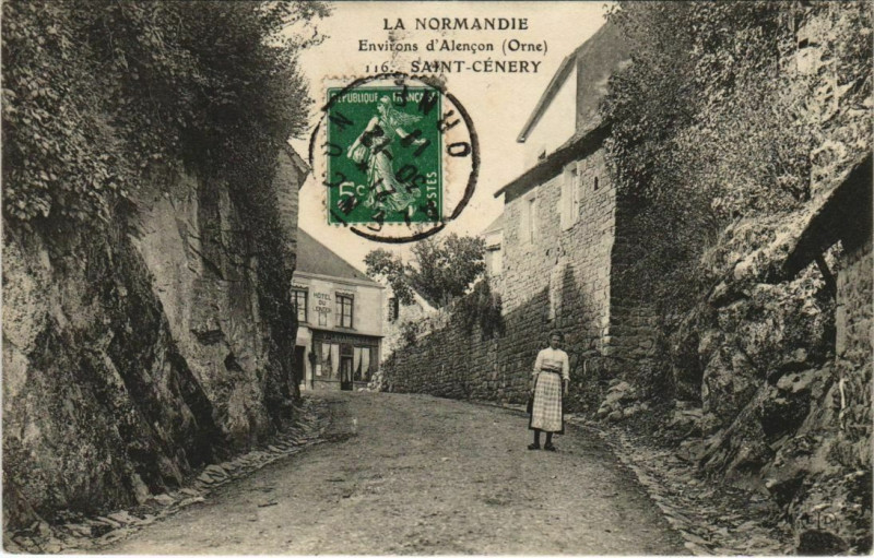 Carte postale ancienne La Normandie Environs d'Alencon Saint-Cenery à Sai